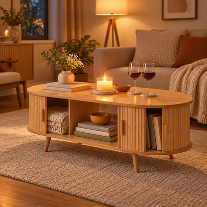 Table basse scandinave en bambou