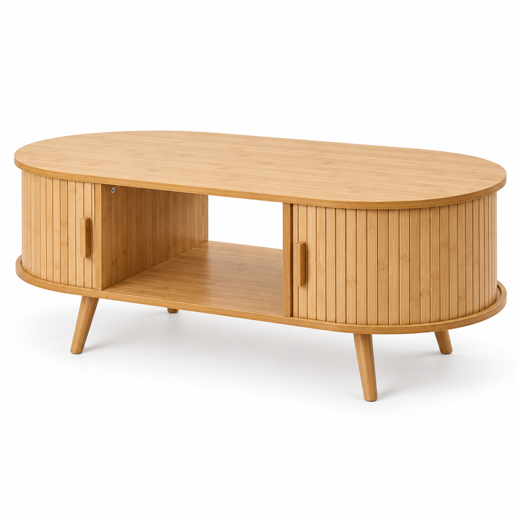 Table basse scandinave en bambou