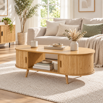 Table basse scandinave en bambou