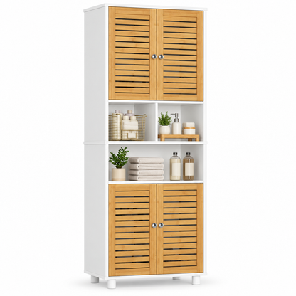 Colonne de rangement en bambou