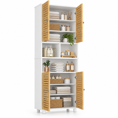 Colonne de rangement en bambou