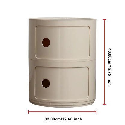 Table de chevet ronde avec étagères