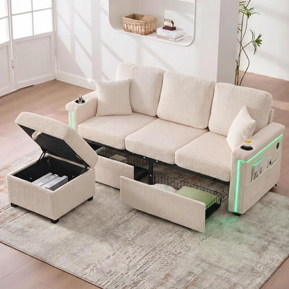 Canapé Convertible LED Beige